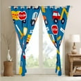 thumbnail image 3 of Cartoon Truck 30%-50% Blackout Curtains,Kawaii Vans Lorry Curtains,Excavator Vehicles Thermal Curtains & Drapes,Cute Car Roadblocks Window Curtains,2 Panels,(52Wx84L), 3 of 6