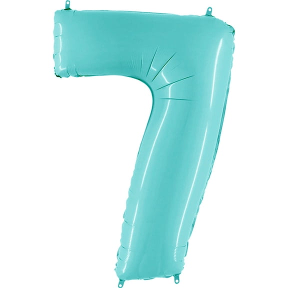 40 inch Number 7 - Light Blue Foil Mylar Balloon - Party Supplies Decorations