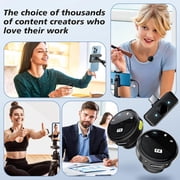 Wireless Lavalier Microphone Compatible for iPhone, Android Mini 2.4GHz Clip-On Mic with Noise Cancellation, 50m Range, 15H Battery, Plug & Play for Vlogging, YouTube, TikTok, Live Streaming