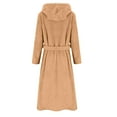 thumbnail image 6 of Cethrio Girls Bathrobes, Long Sleeve Warm Fleece Winter Sleepwear Robes with Belt Khaki Size 10-12, 6 of 6
