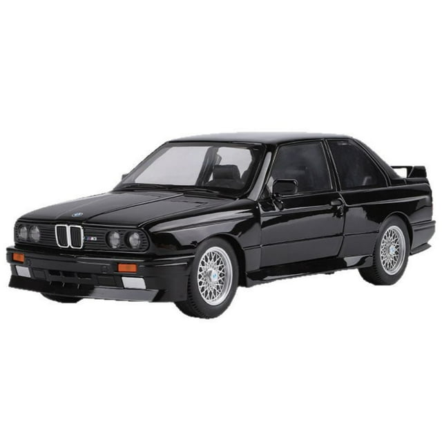 Jinlifang 1:24 Scale M3 Alloy Diecast Model Car with Sound & Light, Openable Doors, Pull-Back Function, Front Wheel Steering & Shock Absorption - Black, 8.2CM Length Zinc Alloy/Plastic Toy Vehicle in