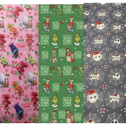 The Grinch, Trolls, and Nightmare Before Christmas Holiday Wrapping Paper 3 rolls!!