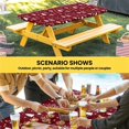thumbnail image 6 of Red Christmas Snowflakes Table Cloths for 4 Foot Rectangle Tables, Winter Xmas Pine Tree Plant Patio Waterproof Elastic Fitted Tablecloths, Washable Rectangular Table Cover for Camping, 6 of 8