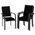 thumbnail image 1 of Gymax Patio Dining Chairs Set of 4 w/Metal Frame Breathable Mesh Fabric Backrest, 1 of 8