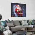 thumbnail image 2 of JEUXUS Christmas Canvas Wall Art Funny Santa Claus Sitting on Toilet,Oil Painting Prints Artworks Picture Stretched and Framed,Watercolor Red Clothe Xmas Wall Decor for 16x16in, 2 of 4