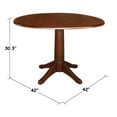 thumbnail image 3 of 42" Round Dual Drop Leaf Pedestal Table - 30.3"H  Espresso, 3 of 10