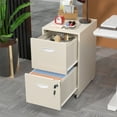 thumbnail image 6 of Polup 2 Drawer Office Mobile Vertical File Cabinet with Lock and Rolling Wheels, Cream, 18" Metal, 6 of 9