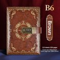 thumbnail image 1 of Cuaderno Quinlirra Vintage B6 con contraseña, diario con cerradura, papelería para estudiantes, tamaño B6, estilo retro, con contraseña, regalo para mujeres y hombres., 1 of 8