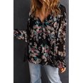 thumbnail image 1 of Women's Black Wildflower Print Chiffon Blouse, 1 of 21