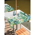 thumbnail image 2 of Square Outdoor Tablecloth with Umbrella Hole Tropical Cactus Outside Table Cloth Waterproof Patio Table Cover Summer Green Botanical Zipper Tablecloths for Picnic Party Camping 54x54 Inch, 2 of 8