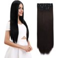 thumbnail image 1 of HAHDAXIA Hair Extensions Clip in Straight Curly Wavy 4 PCS Set Thick Hairpiece, 1 of 7