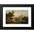 thumbnail image 2 of Georg Petzolt 14x11 Black Modern Framed Museum Art Print Titled - Italian Landscape with Pilgrims, 2 of 5