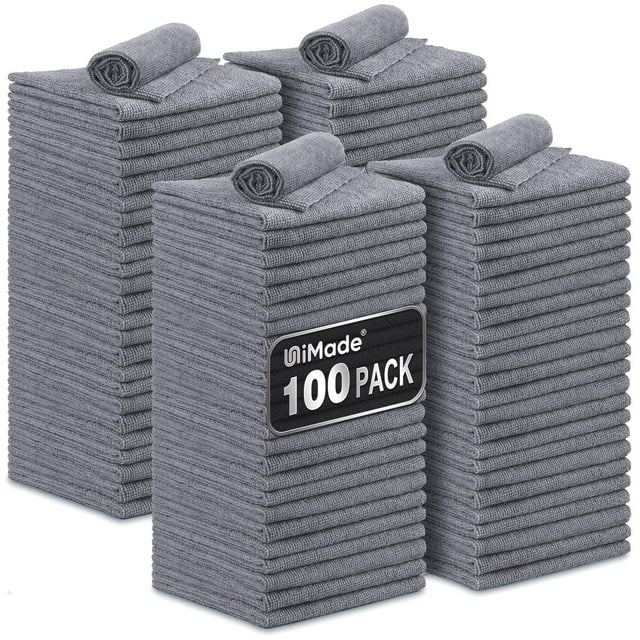 Paño de Limpieza UNIMADE Microfibra Paquete de 100 30x30 cm Gris