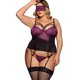 thumbnail image 1 of Conjunto de Blusa de Tirante Fino de Encaje de Talla Grande Rosegal  Lencería de talla grande, 1 of 2