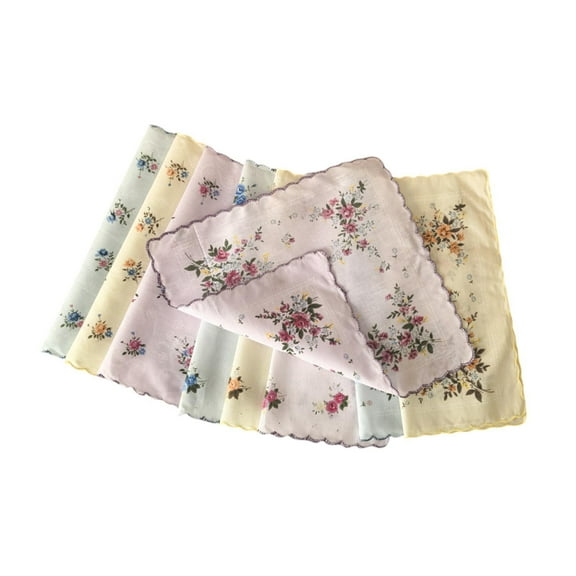 Sharprepublic 9 Pieces Handkerchiefs for Women Cotton Handkerchief for Wedding Celebration