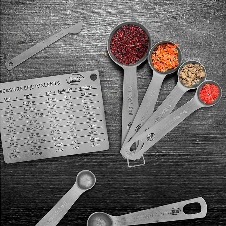 Stainless Steel Measuring Cups and Spoons Set of 16