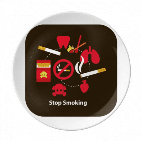 

Logo Stop Smoking Plate Decorative Porcelain Salver Tableware Dinner Dish