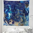thumbnail image 1 of Marble Tapestry, Abstract Ink Style Swirling Stains and Natural Shapes Modern Themed, Fabric Wall Hanging Decor for Bedroom Living Room Dorm, 5 Sizes, Navy Blue and Sand Brown, by Ambesonne, 1 of 1