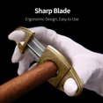 thumbnail image 3 of SkyAuks V-Cut Cigar Cutter, Sharp Blade Stainless Steel Carved Cigar Guillotine Scissors with Gift Box(Color:Gold), 3 of 6