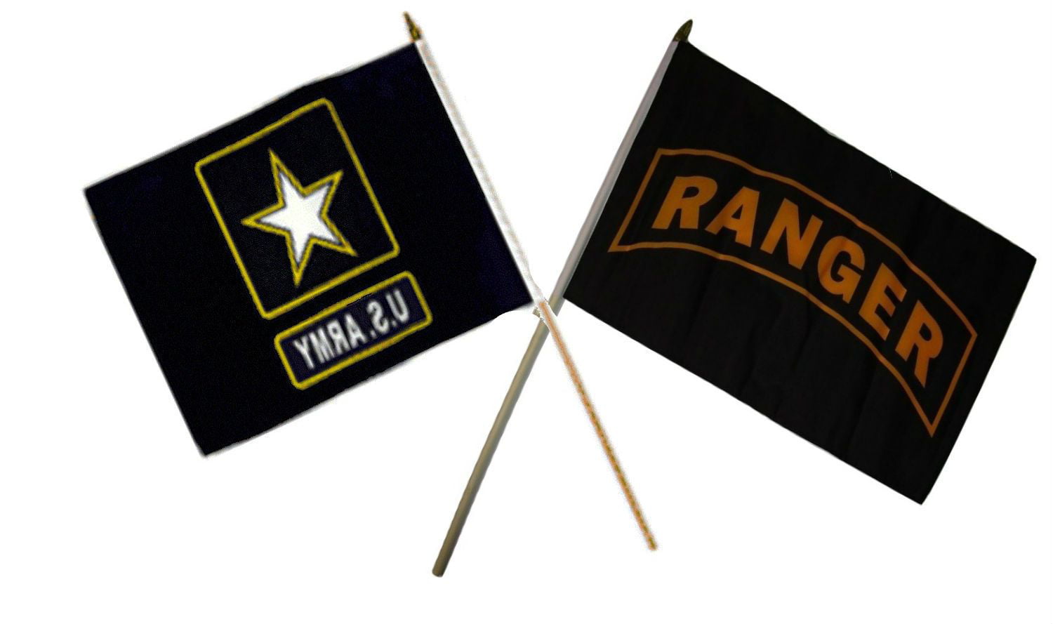 12x18 12"x18" Wholesale Combo Army Star & Ranger Rangers Stick Flag