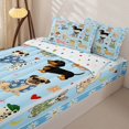 thumbnail image 2 of Manfei Cute Dog Lover Zipper Twin Comforter Sets with Fitted Sheet and 2 Pillowcases, Cartoon Daisy Zipper Bedding Set, Light Blue, Polkadot Reversible, 4pcs, 2 of 7