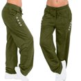 thumbnail image 2 of Puntoco Pants for women Womens Winter Wide Leg Yoga Sports Loose Casual Long Pants Trousers Army Green XXXXL(XXXXL), 2 of 7