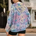 thumbnail image 3 of Uorisanigo Butterfly Print Womens Zip Up Hoodies Long Sleeve Hoodie for Women Size 4XL Fashion Polyester Workout Sweatshirts Casual Loose Oversized Tops Clothes, 3 of 7