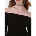 thumbnail image 4 of No Boundaries Off-the-Shoulder Bodysuit with Long Sleeves, Women's and Women's Plus, 4 of 5