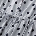 thumbnail image 4 of ZQUUVOU Women's Vintage Linen Dress Polka Dot V Neck Short Sleeve Maxi Dress Collared Casual Fit Flowy Long Dress Blue, 4 of 7