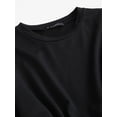thumbnail image 6 of ZAFUL for Women's Leisure Marled Toggle Drawstring Sweatshirt and Jogger Pants Set Black XL, 6 of 6