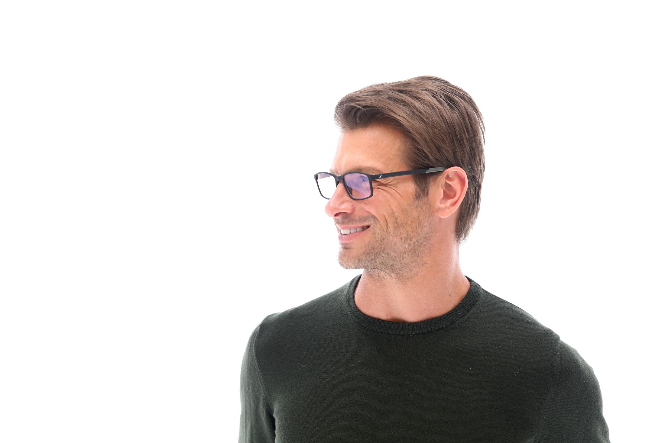 SAV Sportex Blue Light Protection Reading Glasses, Rectangle Full Rim Frame, 4200, +1.25, Gray
