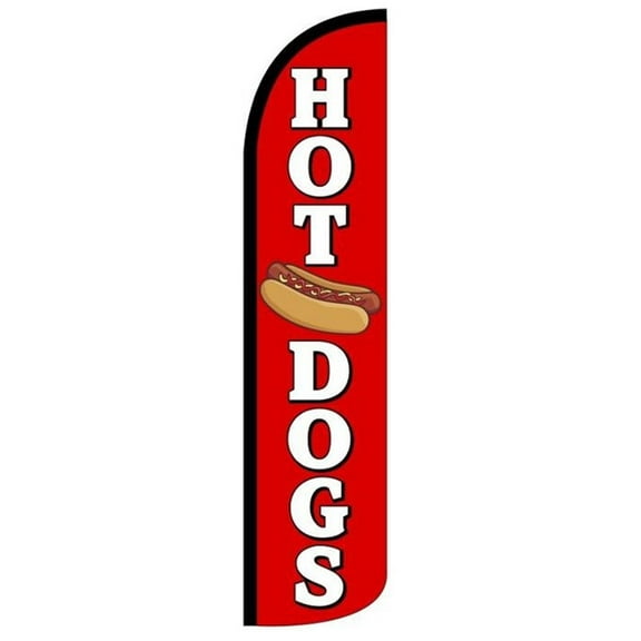 HOT DOGS Windless Flag (Hardware Not Included) |Advertisement /Business Flags | Feather Flag |