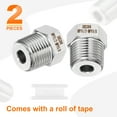 thumbnail image 3 of Uxcell 2pcs Stainless Steel Pipe Fitting 1/8" NPT Female x 1/2" NPT Male Reducer Hex Bushing Pipe Adapter Fittings Reducing Cast Pipe Connector for Water Oil Gas Tub, 3 of 6