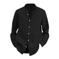 thumbnail image 5 of Huresd Men's Lightweight Casual Button Down Shirts Textured Business Dress Shirts Black 2XL, 5 of 5