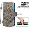 thumbnail image 3 of Compatible with Motorola Moto G Pure 2021 Wallet Phone Case and Tempered Glass Screen Protector Flip Credit Card Holder Stand Mandala Flower Cell Cover for MotoGPure MotoG XT2163DL 6.5 Women Gray, 3 of 8