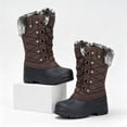 thumbnail image 4 of Pennysue Women's Mid-Calf Snow Boots Brown Grid Warm Faux Fur Lined Winter Boots Insulated 8M, 4 of 7