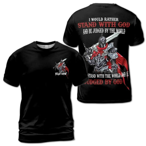 I Would Rather Stand With God Knight Templar Men's T-shirt S-5XL