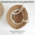 thumbnail image 2 of Hukapapa Circunferencia de la cabeza 48 cm sombrero de paja de encaje para bebé sombrero para el sol para niños sombrero de paja para niños Caqui, 2 of 5
