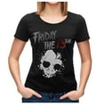 thumbnail image 1 of T-Shirt Friday the 13th pour Junior, Graphique de Crâne, T-Shirt Noir (Grand), 1 of 1