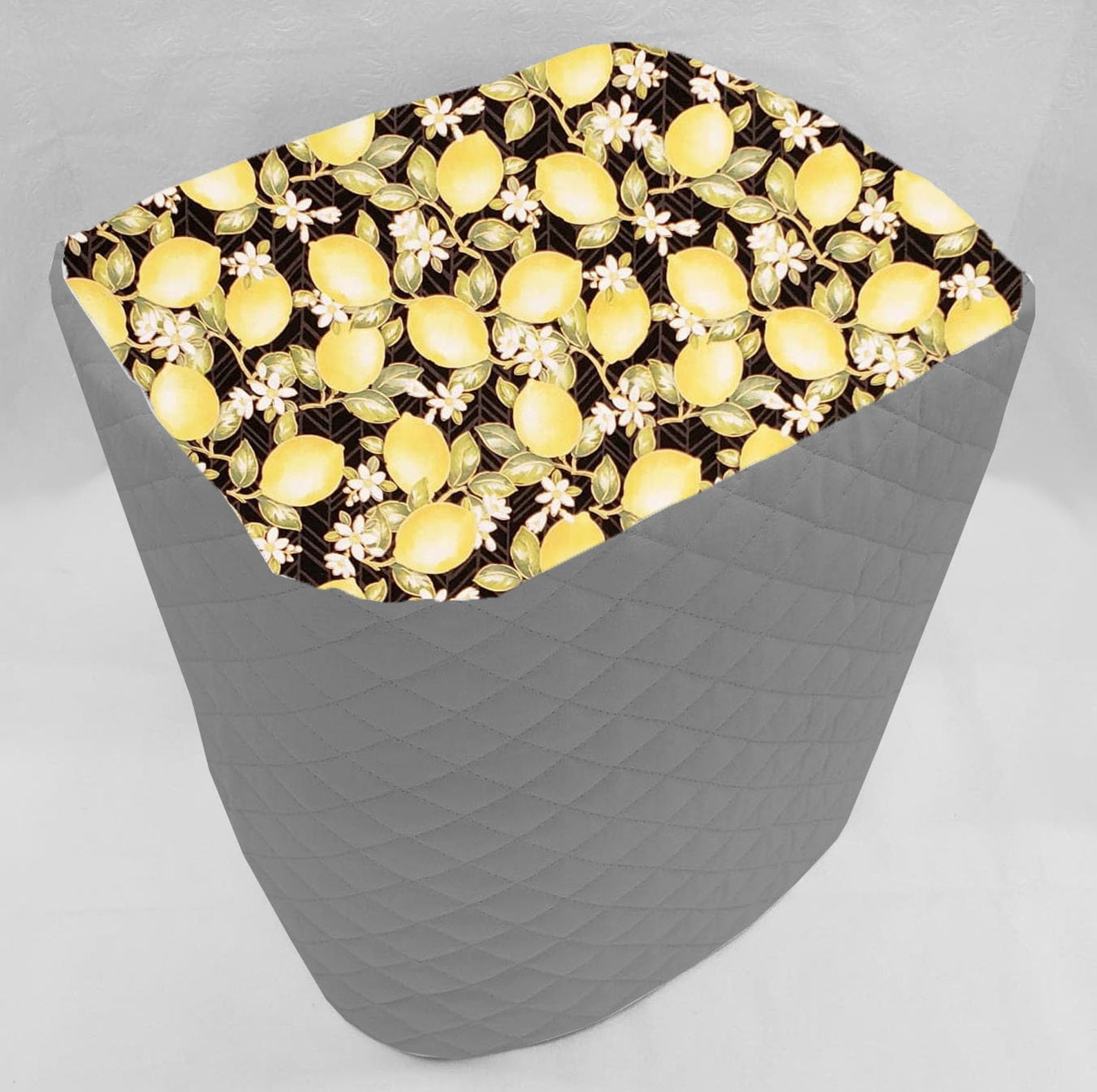 Quilted Lemon Blossoms Air Fryer Cover by Penny's Needful Things (Gray