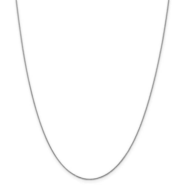 JewelryWeb - 14kt White Gold 0.65mm Diamond-Cut Spiga Pendant Chain