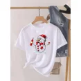 thumbnail image 2 of Camiseta estampada de manga corta para mujer, ropa de Navidad, moda de Año Nuevo, camiseta estampada, 2 of 5