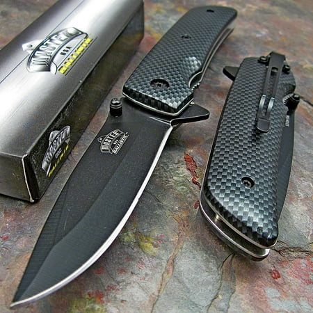 - MASTER Spring Assisted Open CARBON FIBER CAMO Folding Blade Pocket Knife NEW!!