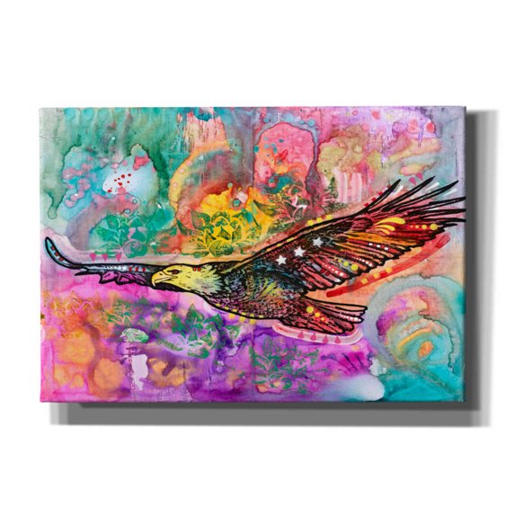 Epic Graffiti 'Sacred Eagle' by Dean Russo, Canvas Wall Art, 26"x18"