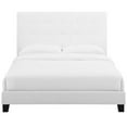 thumbnail image 5 of Pemberly Row Queen Tufted Button Upholstered Fabric Platform Bed in White, 5 of 5
