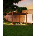 thumbnail image 6 of Riedhoff 10 x 13 Ft Wood-Grain Aluminum Outdoor Pergola with Retractable Canopy Sun Shade,Gray, 6 of 7