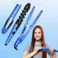 thumbnail image 5 of 3pcs Red Hair Styling Set: Straightener, Flat Iron & V-Shaped Comb - Multi-Functional Tools for All Hair Types, 110V Plug-In, Perfect Holiday Gift, 5 of 10