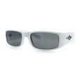 thumbnail image 5 of Mens Mad Dog Narrow Rectangle 90s Street Gangster Shade Sunglasses Shiny Black, 5 of 8