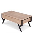 thumbnail image 1 of ACME Table Basse Carrée Kalina en Naturel et Noir, 1 of 7
