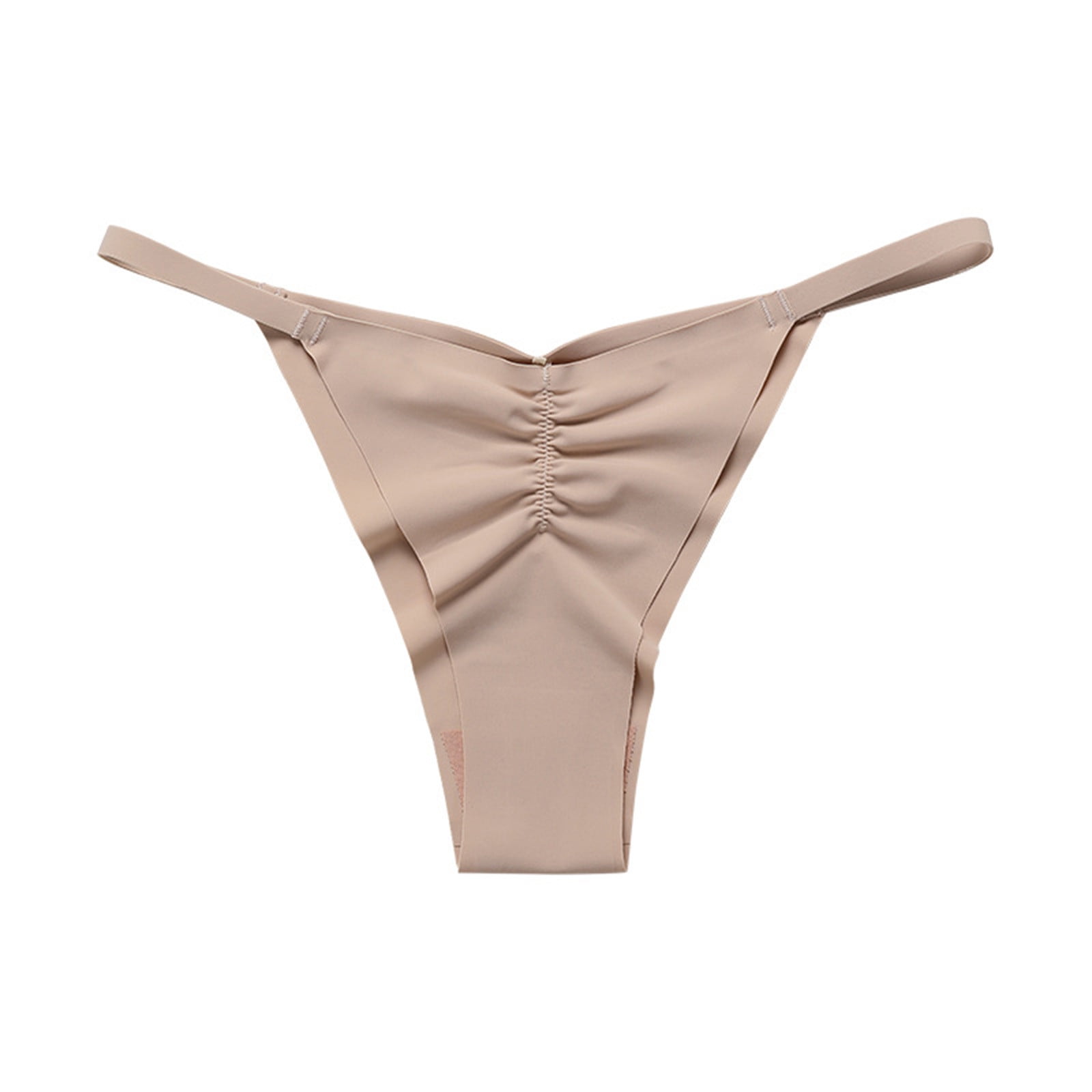 Lopecy-Sta Women's Sexy Satin Panties Mid Waist Wavy Cotton Crotch Briefs  Savings Clearance Thongs for Women Pack Mother's Day Gifts Beige 